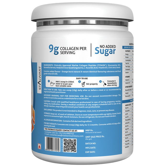 Nature's Island Collagen Ultimate Bone Joint Formula | With Vitamin D3 & Glucosamine | Flavour Orange Burst