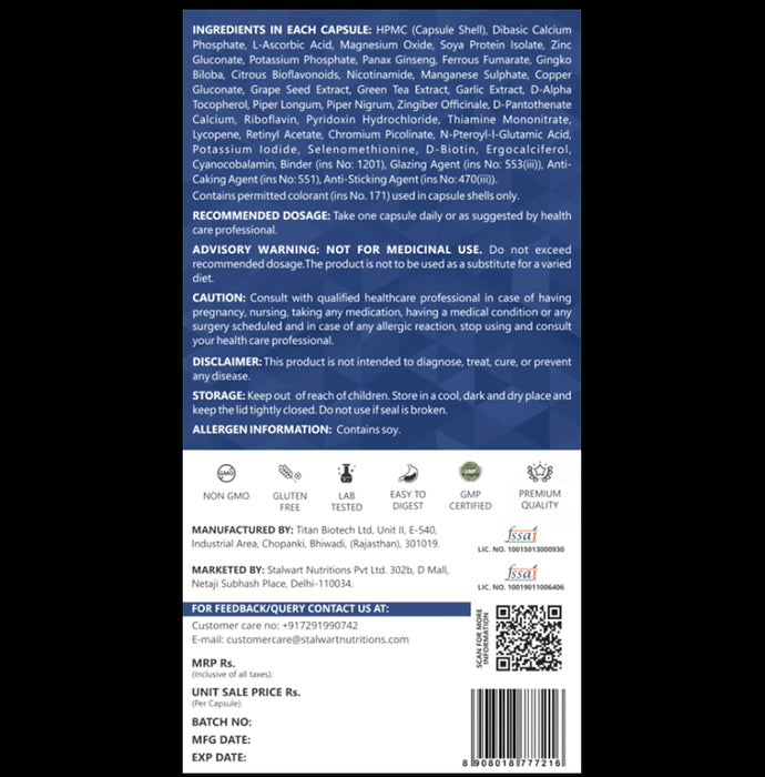 Nature's Island Multivitamin for Men with Lycopene, Ginseng & Green Tea Extract | For Energy, Skin, Hair, Stamina & Joints | Capsule