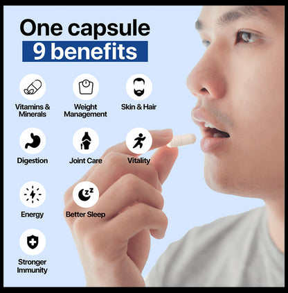 Nature's Island Multivitamin for Men with Lycopene, Ginseng & Green Tea Extract | For Energy, Skin, Hair, Stamina & Joints | Capsule