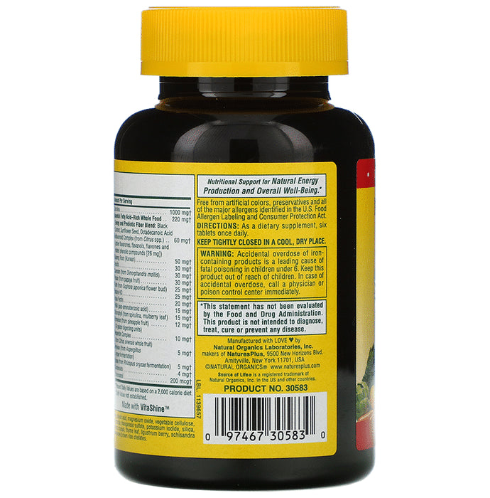 Natures Plus Source of Life Multi-Vitamin & Mineral Supplement Tablet