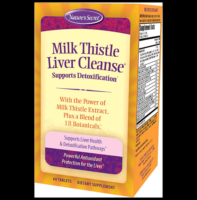 Nature's Secret Milk Thistle Liver Cleanse Support Detoxification Tablet - Classic Derma
