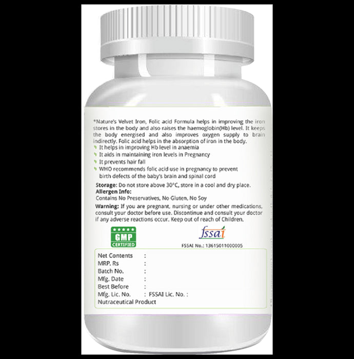 Nature's Velvet Iron & Folic Acid with Zinc Softgels