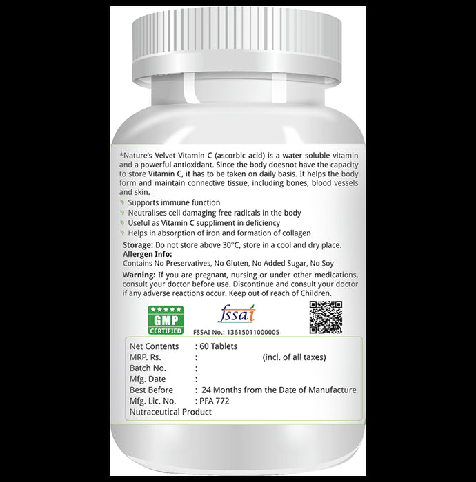 Nature's Velvet Vitamin C 1000mg Tablet