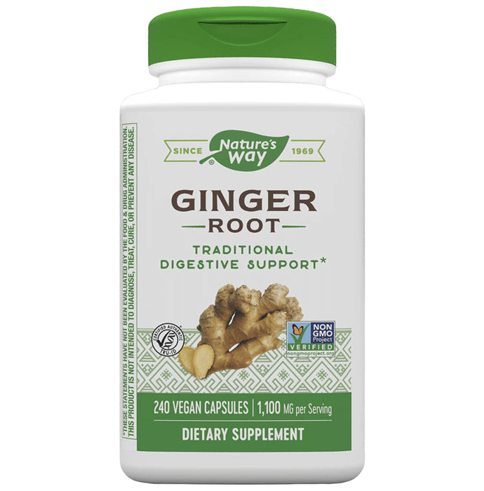 Nature's Way Ginger Root 1100mg Vegan Capsules - Classic Derma