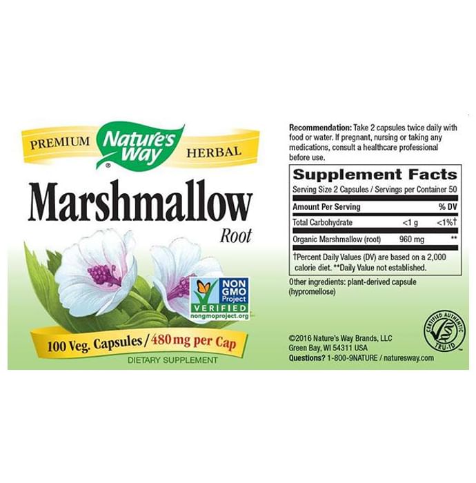 Nature's Way Marshmallow Root 480mg Vegetarian Capsule