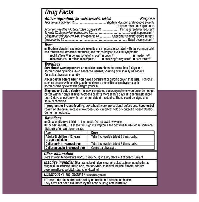 Nature's Way Umcka Cold+Flu Tablet