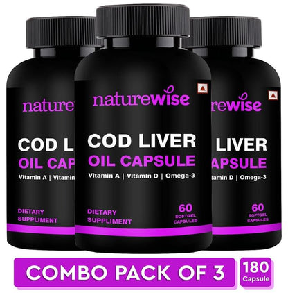 Naturewise COD Liver Oil Softgel Capsule (60 Each) - Classic Derma