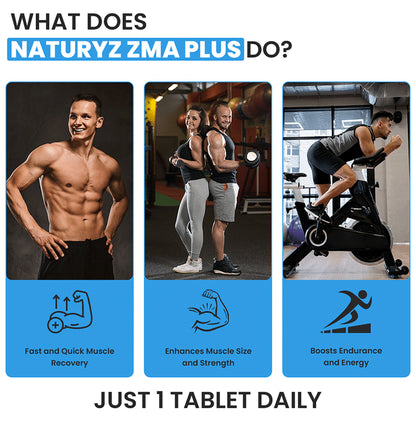Naturyz Triple Strength ZMA Plus with Magnesium, Zinc, Tribulus, Vitamin B6 Tablet