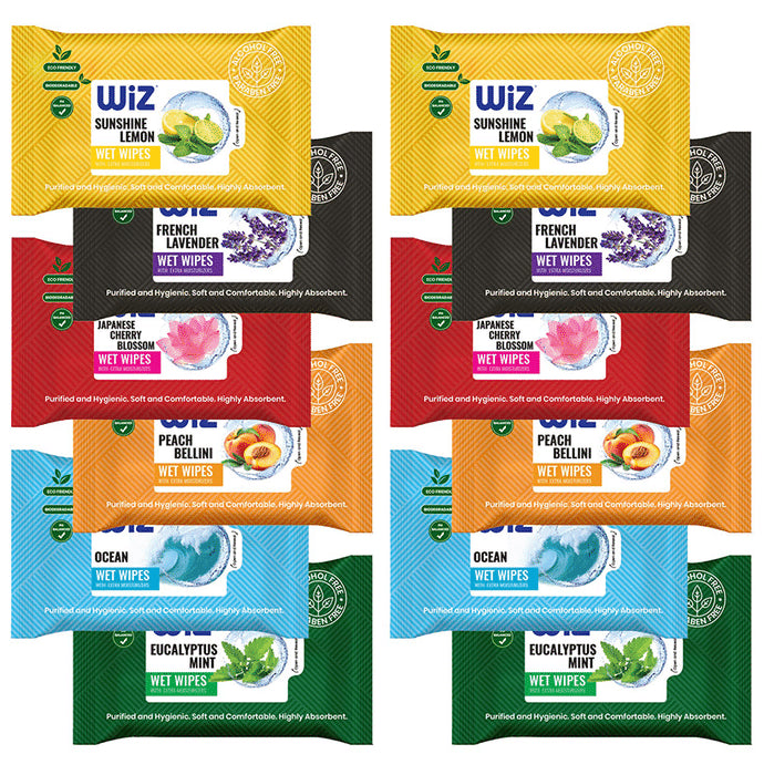 Wiz Assorted Wet Wipes (25 Each) - Classic Derma