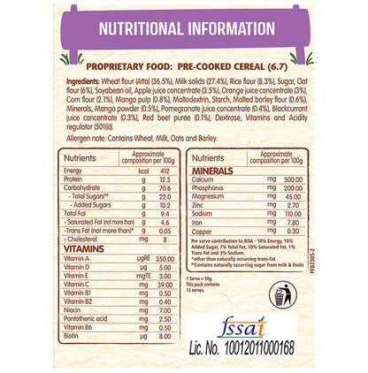 Nestle 2to6 Years Ceregrow Multigrain Cereal with Milk & Fruits Extra Saver Pack (50gm Each)