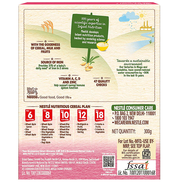 Nestle Cerelac Baby (10 months+) Cereal with Milk, Iron, Vitamins & Minerals | Wheat Rice Mix Fruit