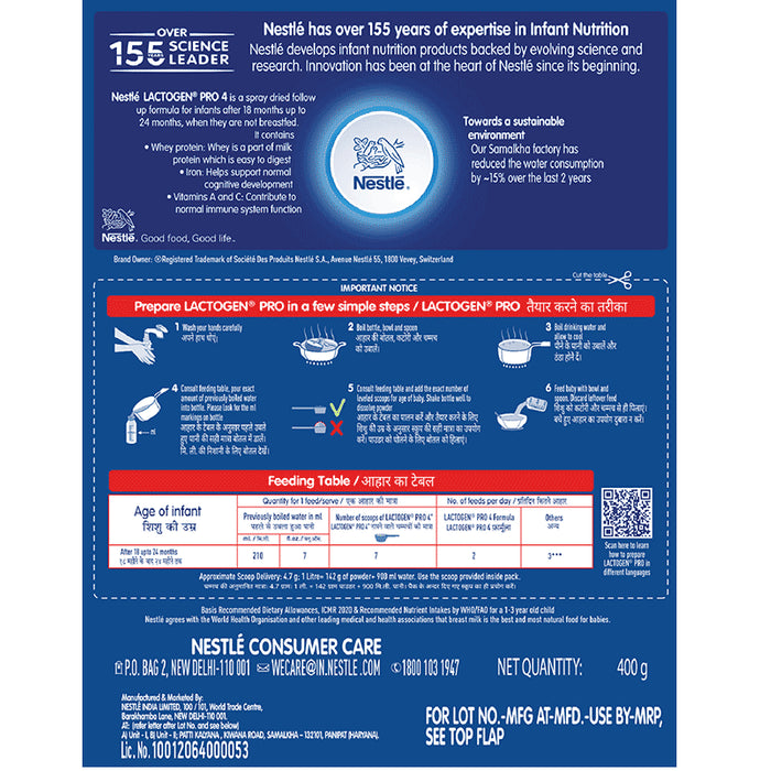 Nestle Lactogen Pro 4, Follow-Up Formula Powder, After 18 Months Up To 24 Months | Powder Refill