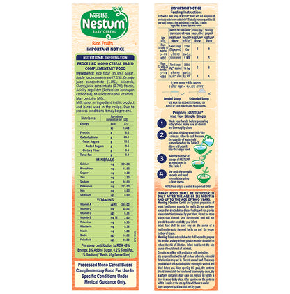 Nestle Nestum Baby Cereal From 10 to 24 Months | Rice Fruits