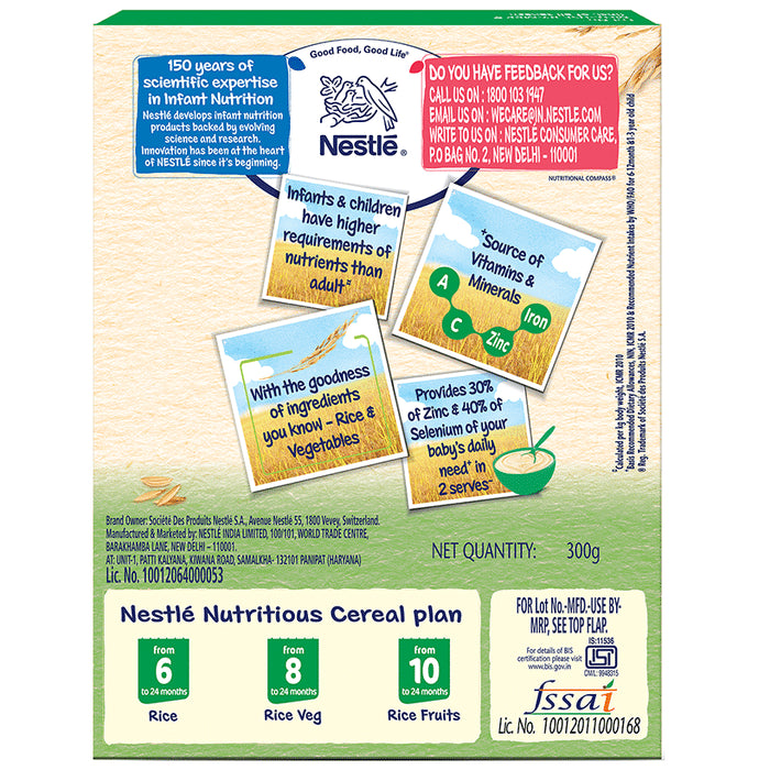 Nestle Nestum Baby Cereal From 8 to 24 Months Rice Vegetables