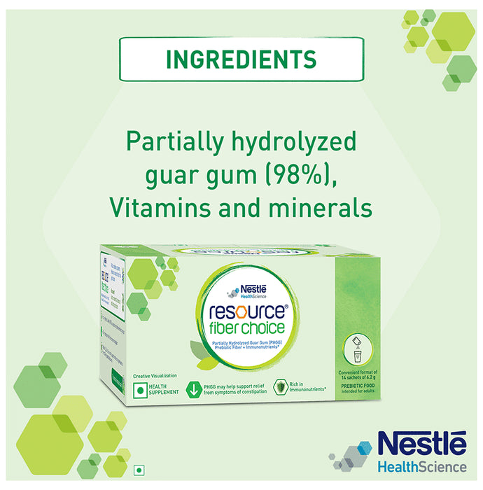 Nestle Resource Fiber Choice, Partially Hydrolyzed Guar Gum (PHGG), Prebiotic Fiber + Immunonutrients (6.2gm Each)