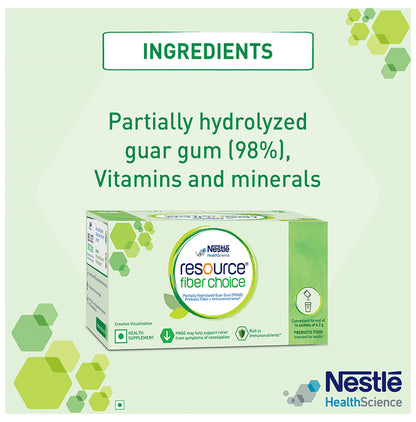 Nestle Resource Fiber Choice, Partially Hydrolyzed Guar Gum (PHGG), Prebiotic Fiber + Immunonutrients (6.2gm Each)