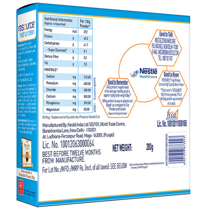 Nestle Resource High Quality Whey Protein | Flavour Powder Vanilla