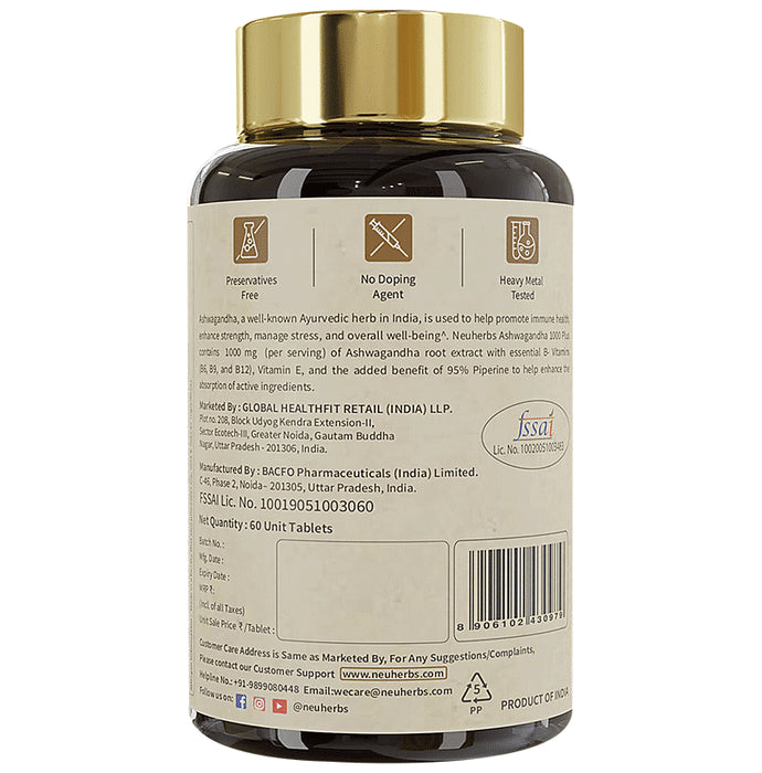 Neuherbs Ashwagandha 1000 Plus Tablet