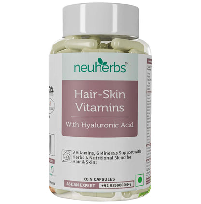 Neuherbs Hair-Skin Vitamins with Hyaluronic Acid | Capsule - Classic Derma