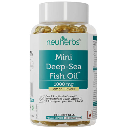 Neuherbs Mini Deep-Sea Fish Oil 1000mg Softgel Lemon - Classic Derma