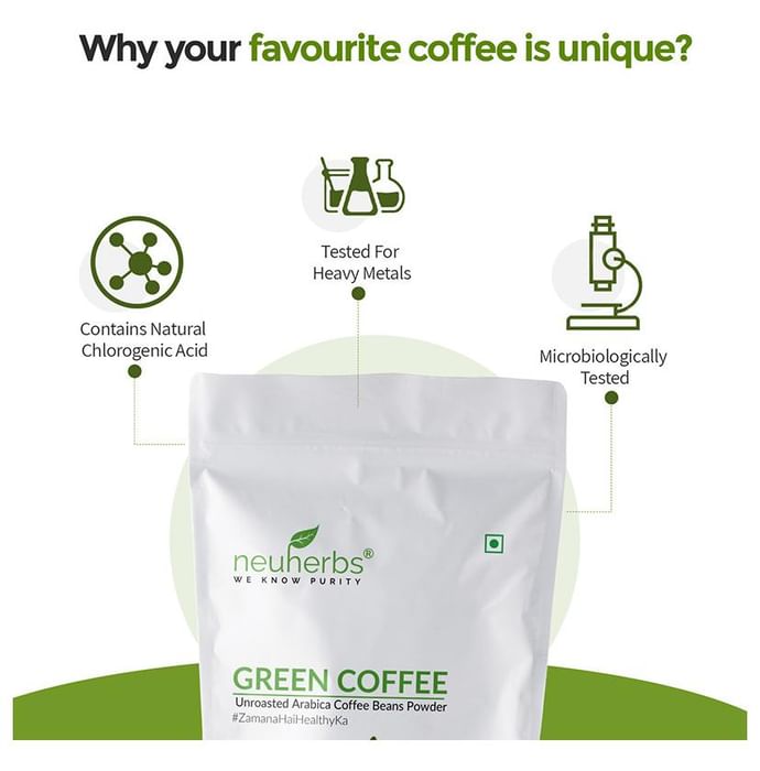 Neuherbs Unroasted Arabica Green Coffee for Weight Management | Gluten Free Organic Powder