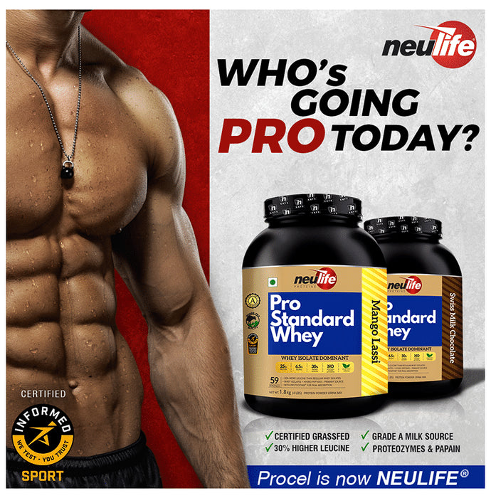 Neulife Pro Standard 100% Whey Protein Isolate Powder Mango Lassi