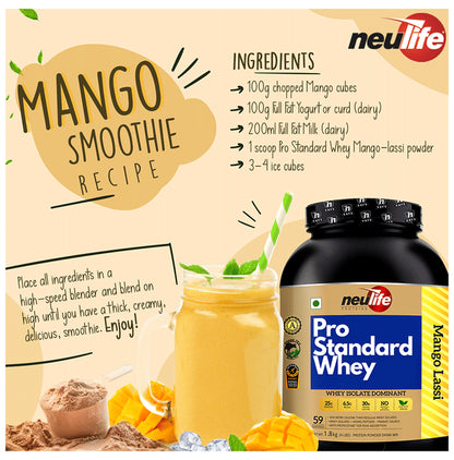 Neulife Pro Standard 100% Whey Protein Isolate Powder Mango Lassi