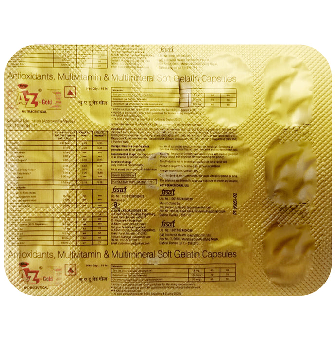 New A to Z Gold Soft Gelatin Capsule with Antioxidants, Multivitamins & Multiminerals - Classic Derma