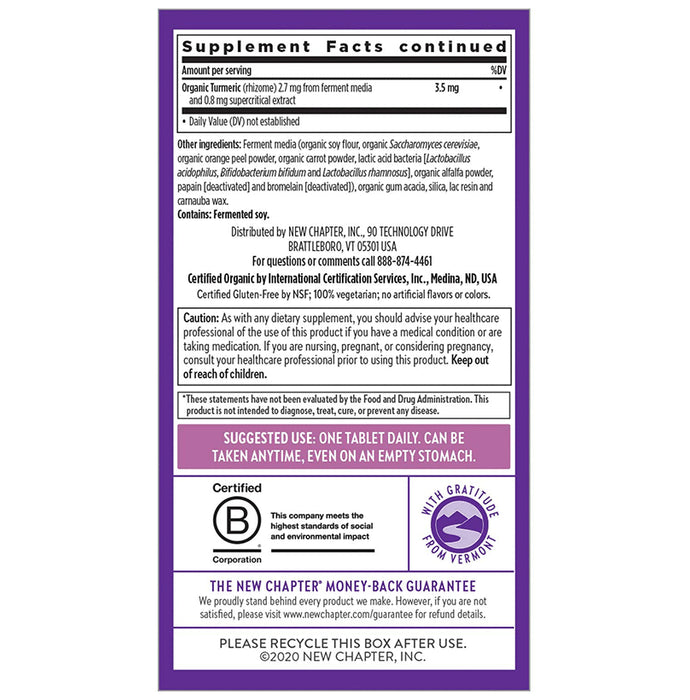 New Chapter 40+ Whole-Food Multivitamin Vegetarian Tablet