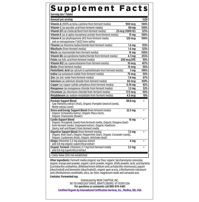 New Chapter 40+Every Man's One Daily Multi Vegetarian Tablet