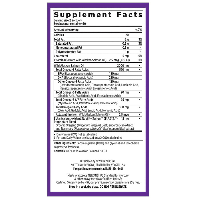 New Chapter Wholemega Fish Oil 1000mg Softgel