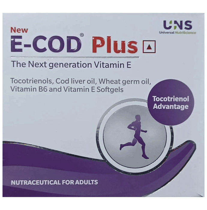 New E-COD Plus, Next Generation Vitamin E Supplement Softgels for Muscle Cramps & NAFLD - Classic Derma