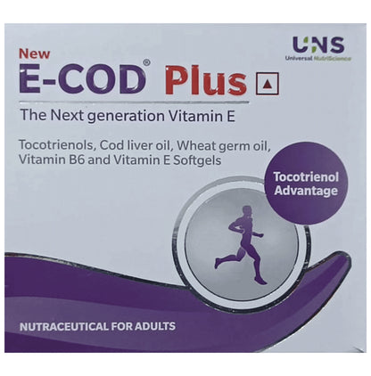 New E-COD Plus, Next Generation Vitamin E Supplement Softgels for Muscle Cramps & NAFLD - Classic Derma
