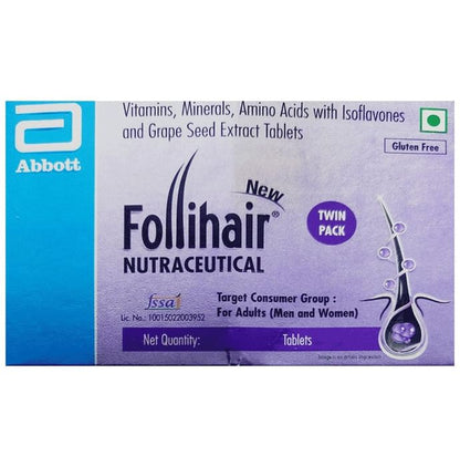 New Follihair Tablet for Hair Strength & Nourishment (30 Each) Gluten Free - Classic Derma