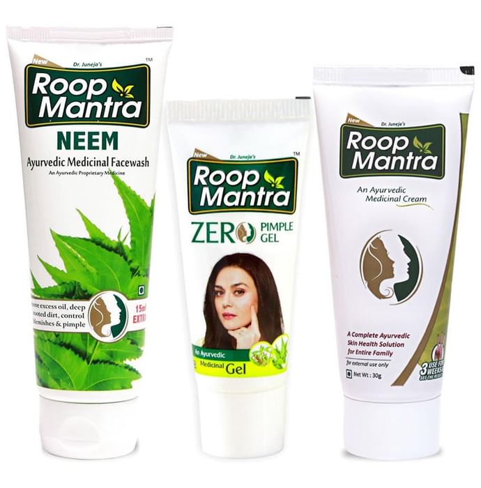 Roop Mantra Combo Pack of Neem Face Wash 115ml, Zero Pimple Gel 15gm & Face Cream 30gm - Classic Derma