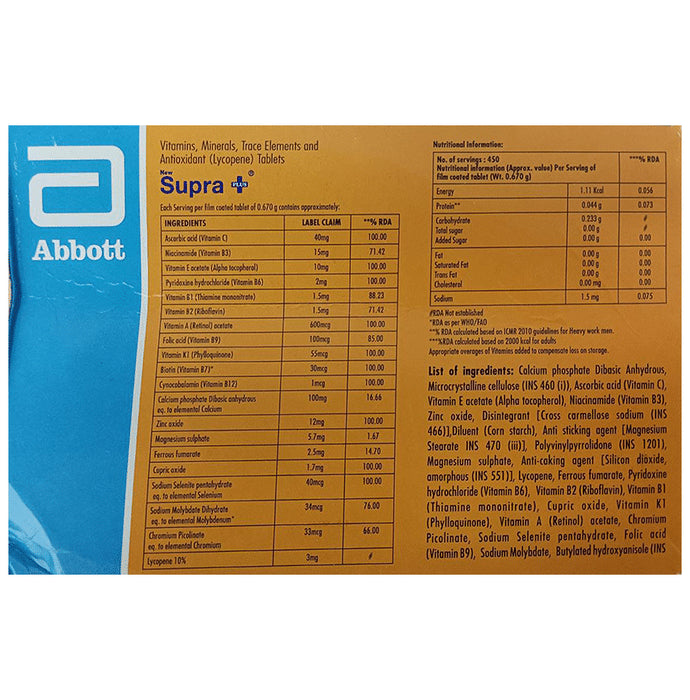 New Supra Plus Tablet Gluten Free