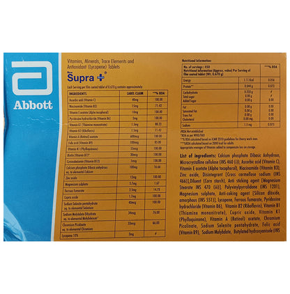New Supra Plus Tablet Gluten Free