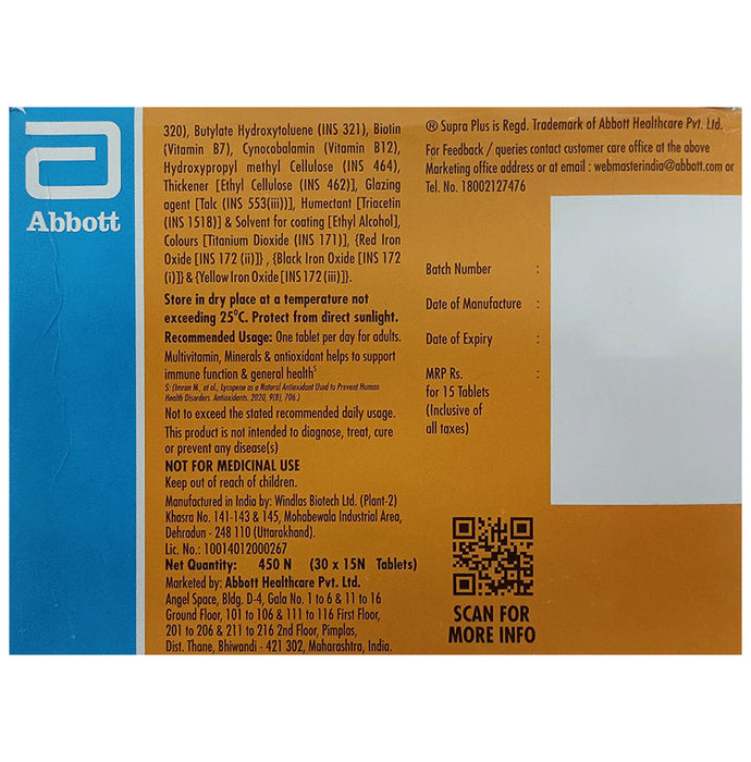 New Supra Plus Tablet Gluten Free