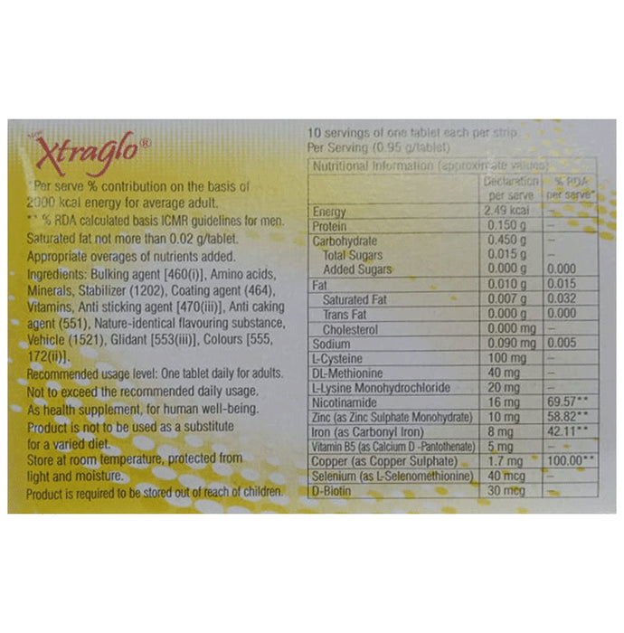 New Xtraglo Tablet with Amino Acids, Vitamins & Minerals