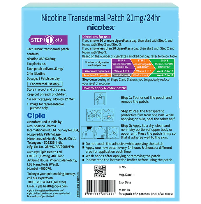 Nicotex 21mg Transdermal Patch