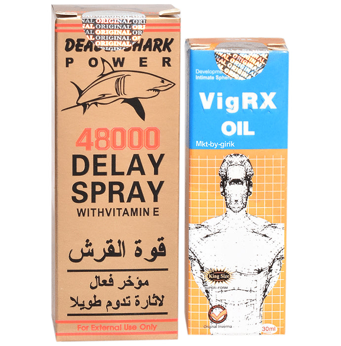 Girik Combo Pack of 4800 Delay Spray 40ml and Vigrx Oil 30ml - Classic Derma