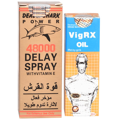 Girik Combo Pack of 4800 Delay Spray 40ml and Vigrx Oil 30ml - Classic Derma