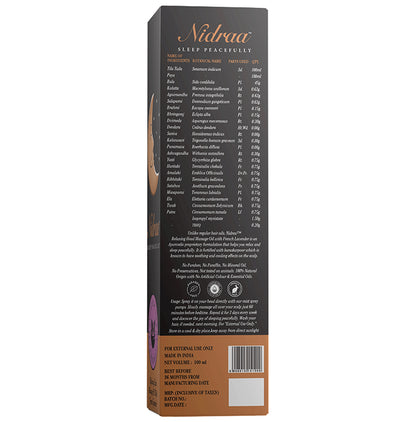 Nidraa Relaxing Head Massage Oil with French Lavender