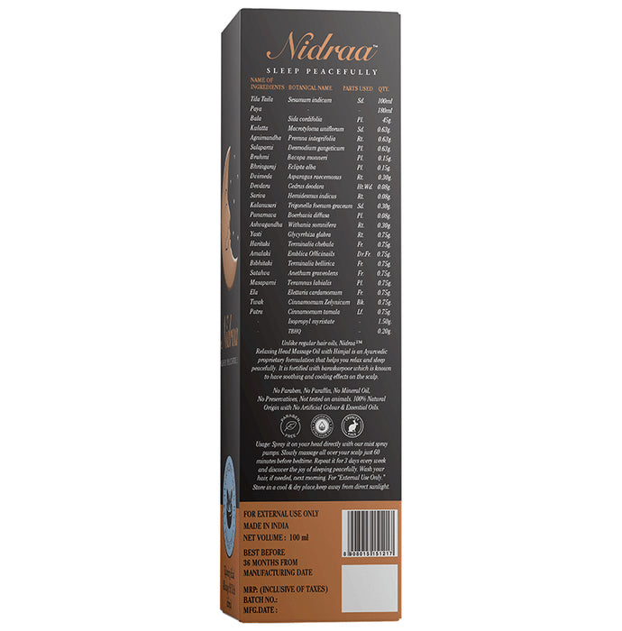 Nidraa Relaxing Head Massage Oil with Himjal