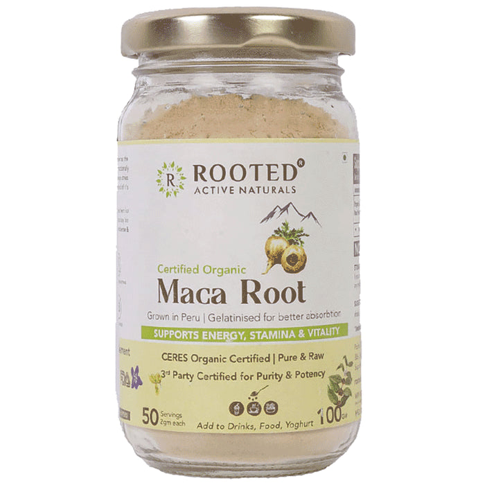 Rooted Active Naturals Certified Organic Maca Root Powder - Classic Derma