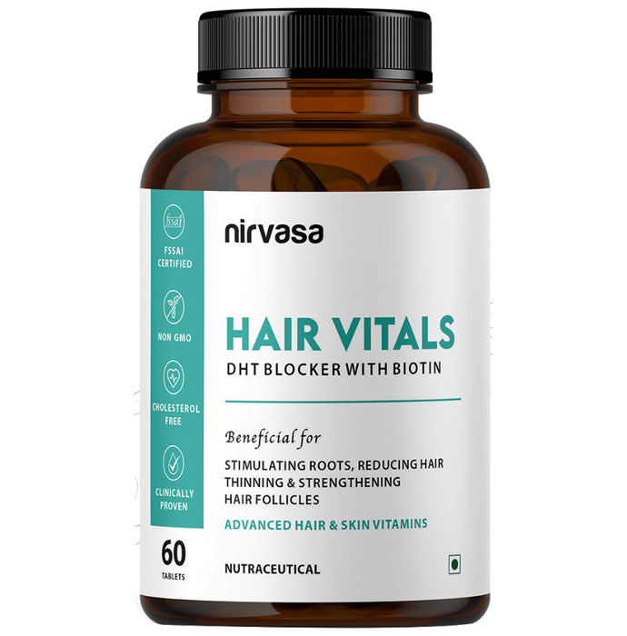 Nirvasa Hair Vitals DHT Blocker with Biotin (60 Tablet Each) - Classic Derma