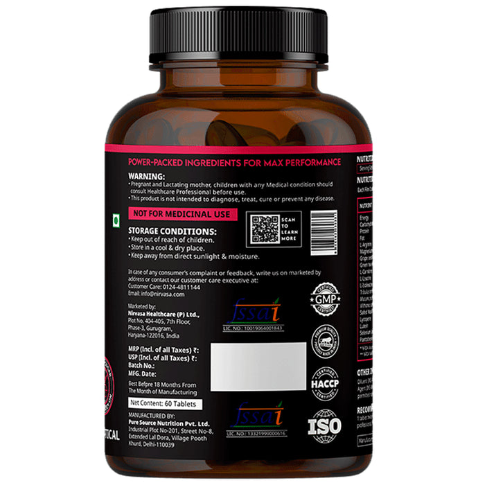 Nirvasa Maximum Strength Testo 7X Tablet (60 Each)