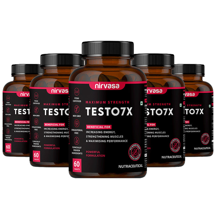 Nirvasa Maximum Strength Testo 7X Tablet (60 Each) - Classic Derma
