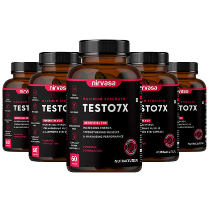 Nirvasa Maximum Strength Testo 7X Tablet (60 Each) - Classic Derma
