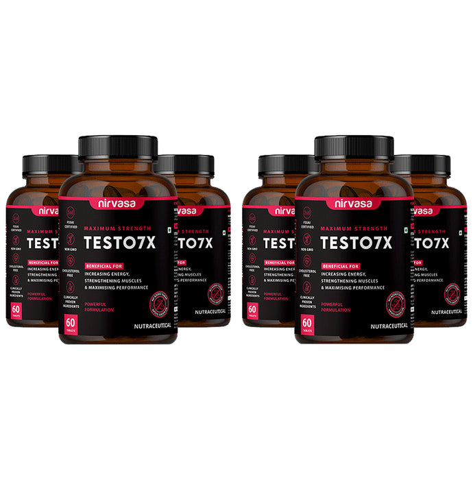 Nirvasa Maximum Strength Testo 7X Tablet (60 Each) - Classic Derma